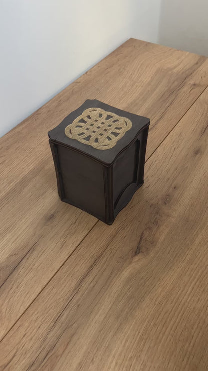 Wooden Framed Deck Box with integrated wooden hinges and magnetic latch